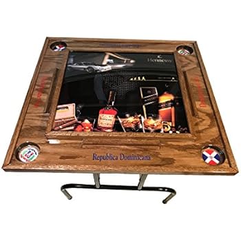 Fiesta Domino Table with the Dominican Republic flag-dark wall nut