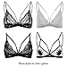 Wink Gal Women's Floral Lace Bralette Strappy Triangle Wirefree Bra Bustier White Small