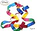 Anleo Ribbon Wand, Rhythmic Gymnastics/Dance Rainbow Silk Streamer with Stick for Kids Art Dancing 118.1 Inches/3M in Length Bright Color, 5PCS Style A/ 5PCS Style B in Random