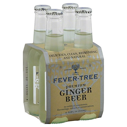Fever Tree Premium Ginger Beer Soda, 6.8 Fluid Ounce - 4 per pack - 6 packs per case.