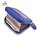 MaxGear Leather Credit Card Holder Credit Card Wallet with Zipper Genuine Leather Credit Card Protector RFID Small Zip Around Wallet Blue