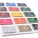 Weierken 15 Color Craft Ink Pad Stamps Partner DIY Water-Soluble Colors, Ink Pad for Stamps, Paper, Wood Fabric, Rubber Scrapbooking Card, Thanksgiving Halloween Christmas New Year Party Supplies