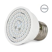 Andyly 80W Daylight LED Plant Light Bulb Full Spectrum Ceramic LED UV IR Grow Light E26 Plant Bulb Sunlight White Grow Light for Indoor Garden Farming Greenhouse Grow Walls