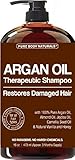 Argan Oil Shampoo Restores Damaged Hair - Argan Oil for Hair, Increases Shine and Deeply Nourishes - Safe for All Hair Types and Color Treated Hair - 16 oz Bottle with Pump ...