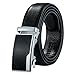 Leather Belt for Men - Automatic Buckle Ratchet Slide Holeless - Long 50