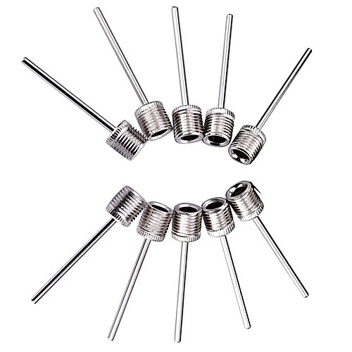 Mobi Lock Ball Pump Needle Pack of 10 | Made With Stainless Steel | Ideal for Blowing Up Football, Basketball, Soccer, Volleyball, Netball, Handball, Waterpolo Balls and All Other Sports