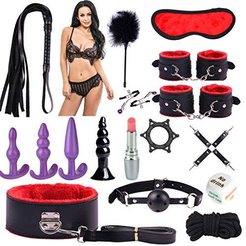 Handcuffs Set Adult Six-Toys for Couple Sexy Suit Plush Toy Amal Plug Vibrantor Amus for Men Women Cosplay