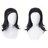 SpeedBeauty Man's Long Black Cosplay Wig Halloween Wig for Movie
