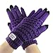 Fakeface Knitted Wool Touch Screen Texting Gloves for All Touchscreen Electronic Devices for Women/Ladies/Girls; Great Gift for Christmas/Birthday/New Year (Purple)