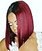 Synthetic 2 Tone 1B 99J Straight Hair Ombre Bob Wig Natural Black Root To Wine Red Cosplay Hair Wigs For Women