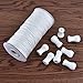 SAYAYA 109 Yards Braided Nylon Lift Shade Cord with 8 Pack Wood Cord Knobs, 1.8 mm (White)