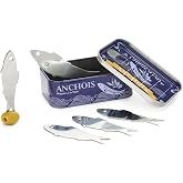 Balvi Conserverie Anchois Aperitif Fork Retro Anchois Design in Tin / Stainless Steel Box