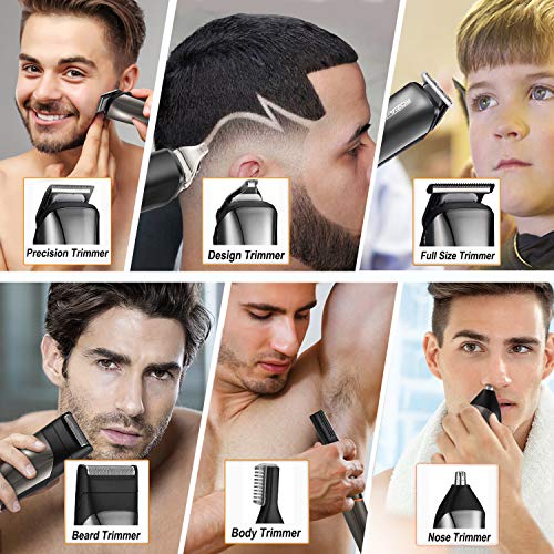 Roziaplus Beard Trimmer for Men Hair Clippers 6 in 1 Multifunctional