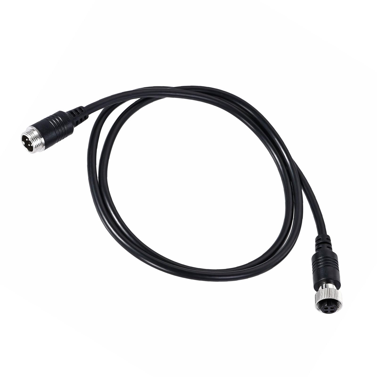 M METERXITY Copper Video Aviation Cable - for CCTV Connection, Male to Female Shielded Extension Cable, Apply to Connect CCTV/Computer/Outdoor (1M, 4-Pin, Black)