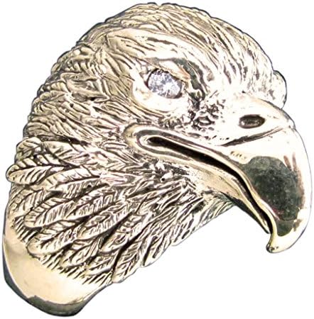 Golden Eagle Ring Detailed Animal Bird Totem in Bronze - Size 16