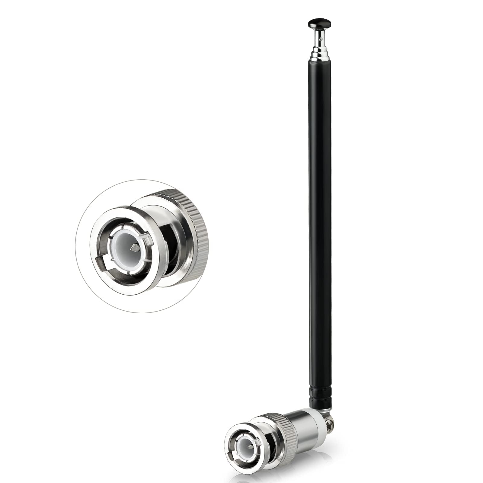 Bingfu VHF UHF Telescopic Radio Scanner Antenna 5-Sections 42cm with BNC Male Connector for CB/Scanner/Two-way/Mobile/FM Transmitter/Wireless Microphone Receiver