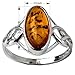 Baltic Light Honey Amber Sterling Silver Celtic Ring Cabochon Size 6x12mm (Size 8)