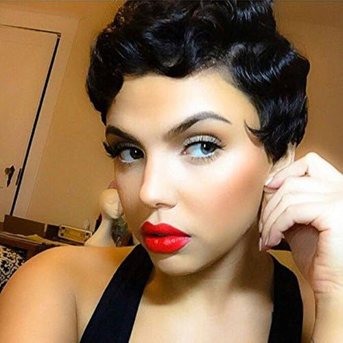 Short Curly Black Cute Synthetic Nuna Wig Real Retro African Afro Hair for Black Women Curly Short Female Wig Natural Looking