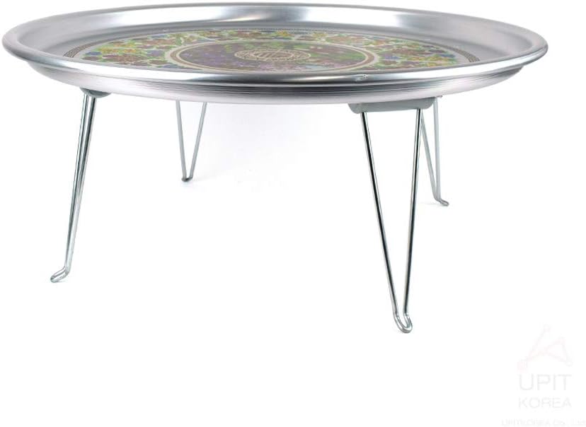 UPIT Aluminum Folding Table with Traditional Korean Pattern Portable Floor Desk, (22 inch)