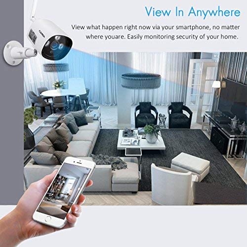 FLOUREON 1080P HD Wireless WiFi IP Camera Waterproof CCTV Home Security Bullet Cam Support Motion Detection Alarm Video Recorder with Remote Playback (1080P Outdoor Camera)