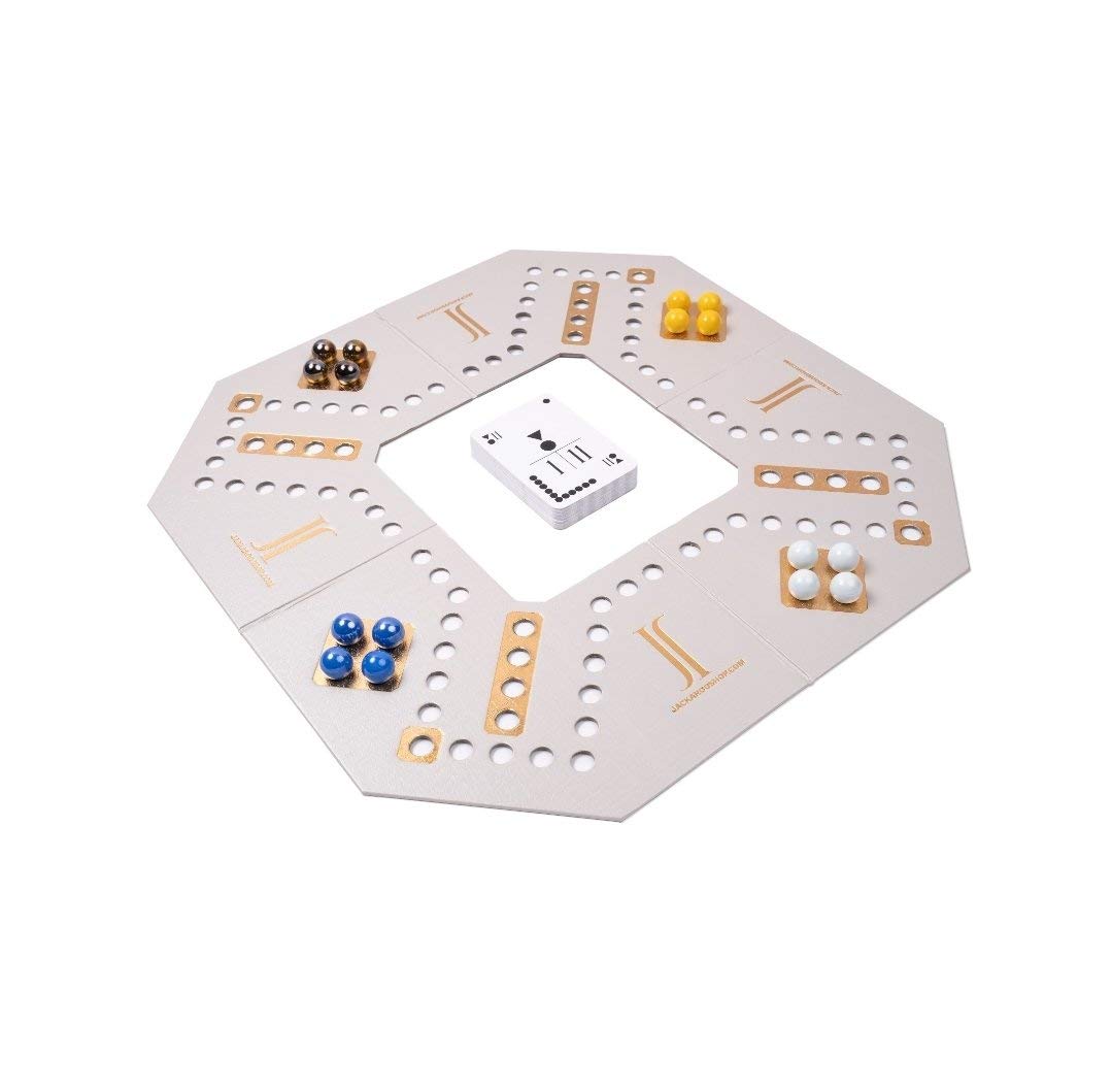 Jackaroo JACKAROO™ LITE 4-Player White Leather Classic Tabletop Game - All Ages
