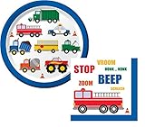 Traffic Jam Birthday Lunch Napkins & Plates Party Kit for 8