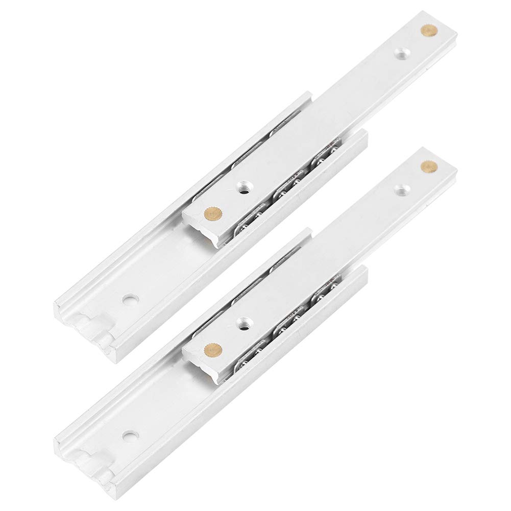 Fdit 2 pcs Aluminum Alloy Heavy Runners Ball Bearing Drawer Slides Rail Telescopic Smooth Slideway for Drawer Cabinet(140mm)