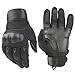 HIKEMAN Tactical Army Military Rubber Hard Knuckle Outdoor Full Finger Gloves for Men Fit for Cycling Motorcycle Hiking Camping Airsoft Paintball (Black, Large) …