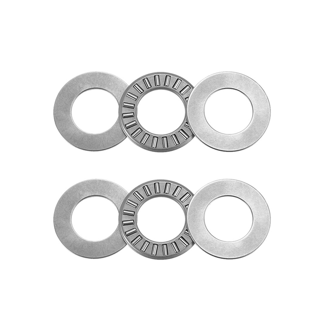 sourcing map NTA1018 Thrust Needle Roller Bearings with Washers 5/8" Bore 1-1/8" OD 5/64" Width 2pcs
