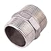 Hex Nipple 1 1/2 Inch Male NPT - DERPIPE Stainless Steel 304 Threaded Pipe Fitting for Brew Kit, Home Piping Application