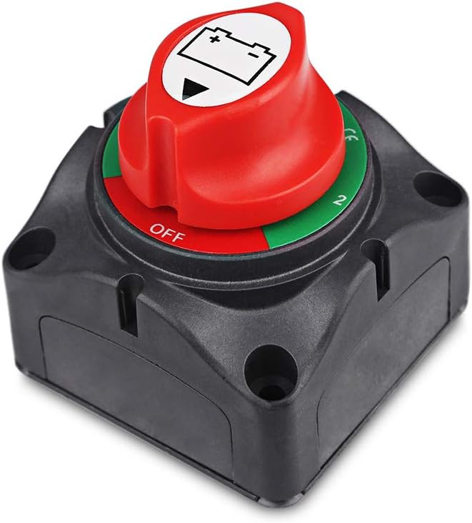 1-2-Both-Off Battery Switch 12V-60V Battery Disconnect Master Cut Shut Off for Marine Boat Car RV ATV Vehicle Heavy Duty Battery Isolator Switch: Automotive