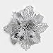 DERVONUNS Poinsettia Christmas Decorations Christmas Flowers Glitter Christmas Tree Decorations and Ornaments (12 Pack)(Slivery)