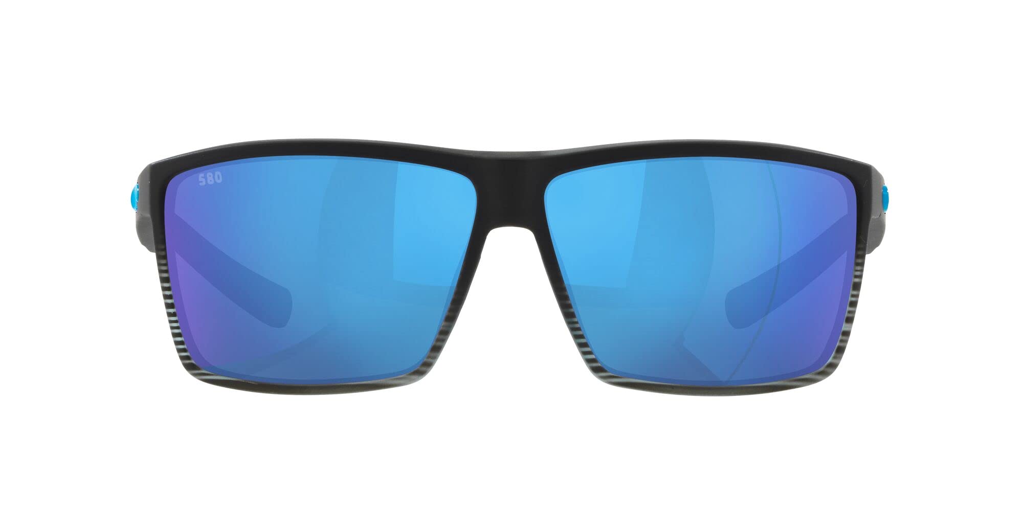 Costa Del Mar Mens Rincon Fishing and Watersports Rectangular Sunglasses, Matte Smoke Crystal/Blue Mirrored Polarized-580G, 63 mm