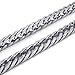 KONOV Heavy Large Mens Stainless Steel Necklace Link Chain - Silver - Length 22 inch