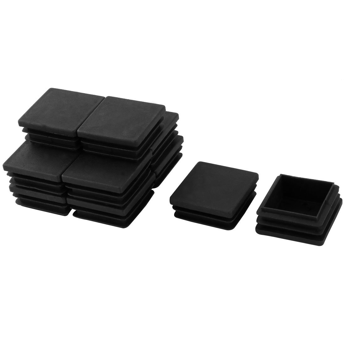 Sourcingmap 12 Pieces Black Plastic Square Blanking End Caps Inserts 40mm x 40mm