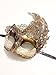 Venetian Goddess Masquerade Mask Made of Resin, Paper Mache Technique with High Fashion Macrame Lace & Rhinestones [Gold] by BeyondGlobalCorp