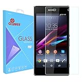 LUVSS 0.26mm Thickness Xperia Z1 Screen Protector [Tempered Glass], Anti-Scratch Shatterproof Ballistics Glass Front Screen Protector Film for Sony Xperia Z1 L39H C6902 C6903 - Clear