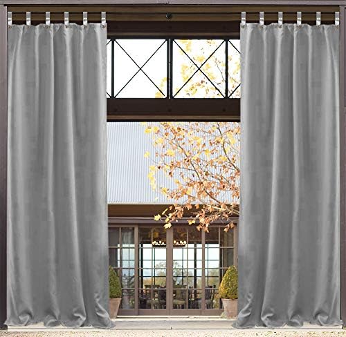 Pro Space Privacy Outdoor Single Window Curtain Panel 50x120-Inch for Porch Patio Blackout UV Ray Protected Waterproof-Easy to Hang On,Don't Need to Remove Curtain Rod