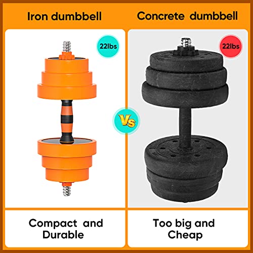 Gruper Adjustable Dumbbells Barbell Set of 2, UP to 44/66 /88 lbs Free