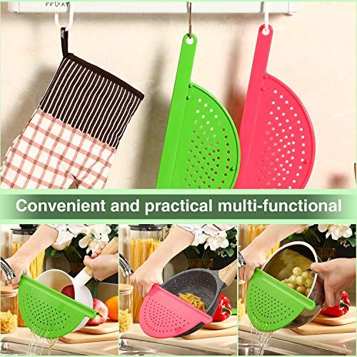 3 Pieces Pot Drainer with Handle Hand Held Pan Pot Strainer Plastic Pot