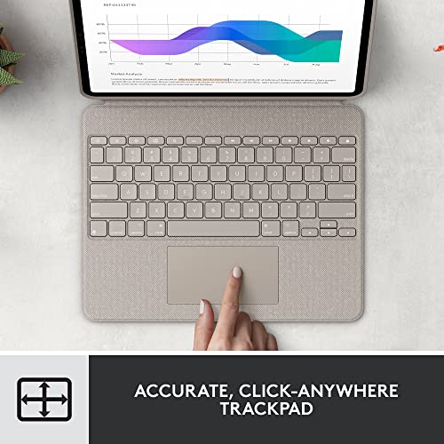 Logitech Combo Touch Detachable Backlit Keyboard Case Sand for iPad Pro