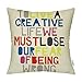 HIPPIH 4 Packs Throw Pillow Cases - Cotton Linen Sofa & Bed Home Decor Design 18 X 18 Inch Cushion Covers, Polychrome Letters