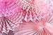Pink Hanging Paper Fans Round Folding Heart Banner Rosettes Party Supplies Photo Props for Valentines Day Wedding Birthday Baby Shower Wall Decor Party Decorations (Pink)