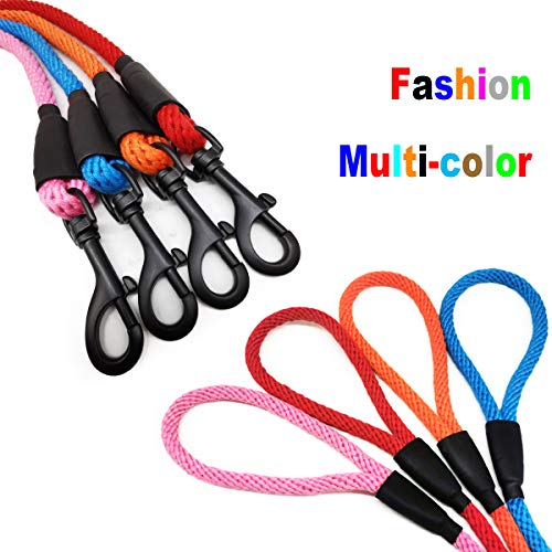 Mycicy Dog Leash,6FT Cotton Rope Dog Leash Heavy Duty Strong Durable Rope Dog Leash for Medium and Large Dogs,Pink 1/2 inch