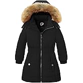 Garemcy Girls Winter Coat Long Warm Waterproof Fleece Lined Puffer Jacket With Detachable Hood & Fur Trim