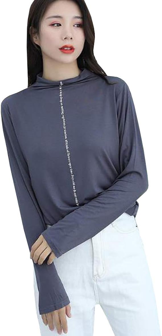 Amazon Feellway レディース 長袖シャツ ファッション シャツ 綿 上着 春秋 无地 C0794 シャツ ブラウス 通販