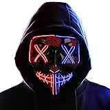 DAIKOYE Halloween Purge Mask LED Light up Mask