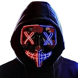 DAIKOYE Halloween Purge Mask LED Light up Mask