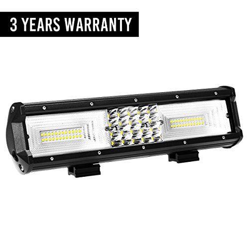AMBOTHER Quad Row LED Light Bar 12” Driving work lights 180W Spot Flood Combo Beam Off Road Fog Lighting for Truck Jeep Pickup Cabin Boat SUV Car ATV UTV Marine,3 Years Warranty
