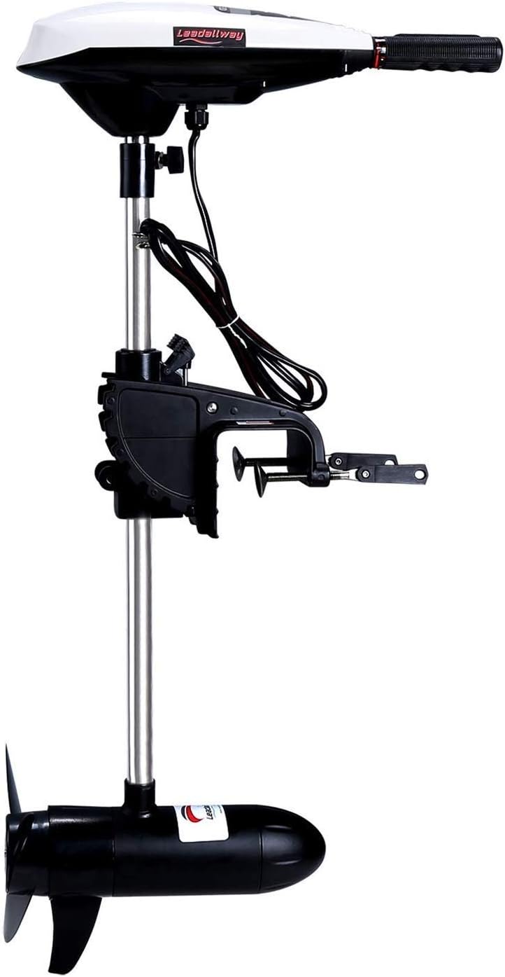 LEADALLWAY Electric Trolling Motor & Mounting Kit 12v 45/55/65 LBS Thrust Transom Mounted, Variable Speed